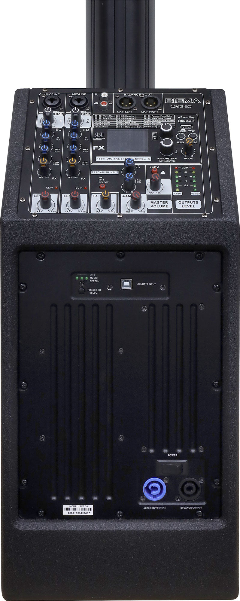 PA Column Speaker With Subwoofer Pair 1200W C1035