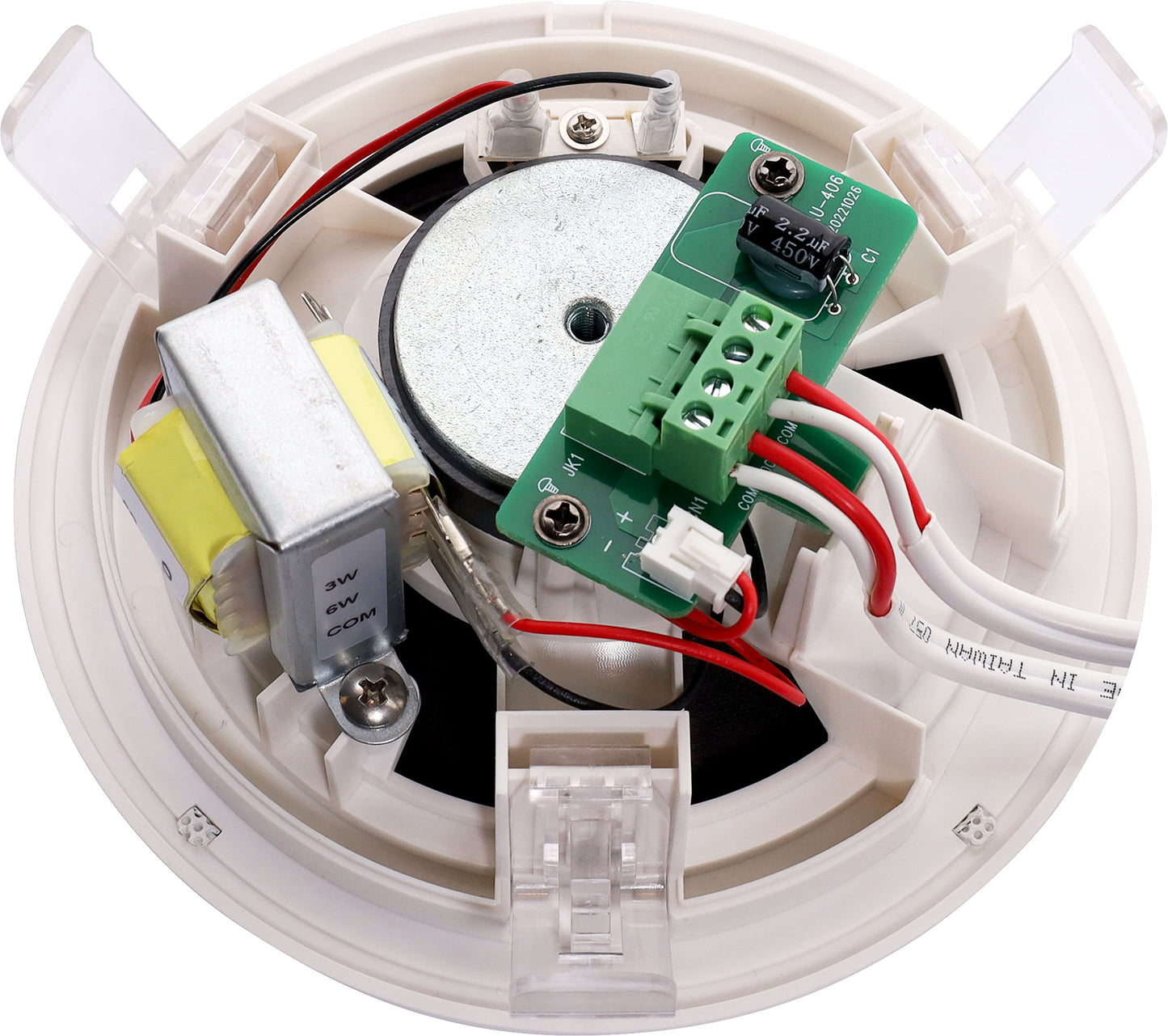 In-Wall & Ceiling Speakers 100mm 100V 6W Ceiling EWIS Speaker White Metal Grille (V2) C2270