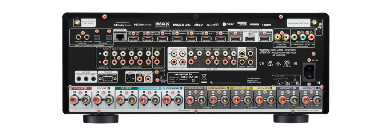 Marantz Cinema Receiver 9.4ch 9x125w 6x8k Hdmi 4xsub Pre-out Black CINEMA40/A1B