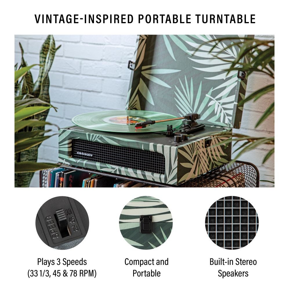 Crosley Voyager Bluetooth Portable Turntable Botanical CRIW8017B-BO4