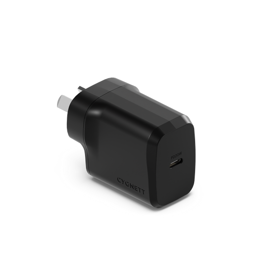 Cygnett USB-C 20w Wall Charger Black CY4733PDWCH