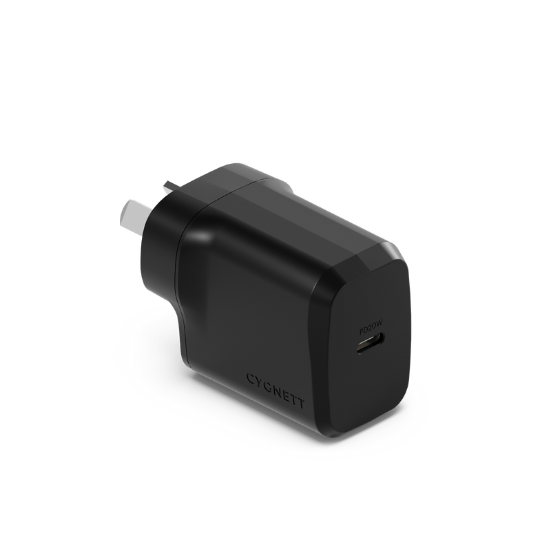 Cygnett USB-C 20w Wall Charger Black CY4733PDWCH