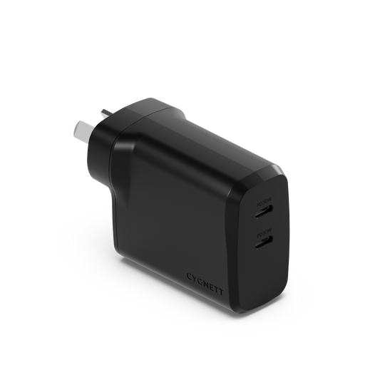 Cygnett Dual Port 60w Wall Charger Black Cy4741PDWCH
