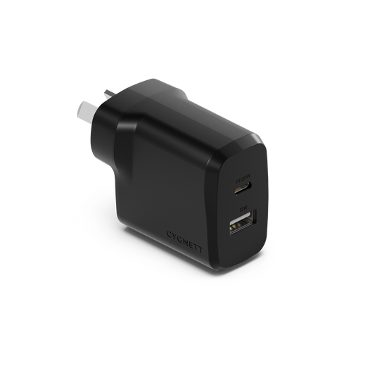 Cygnett Dual Port 32w Wall Charger Black CY4773PDWCH