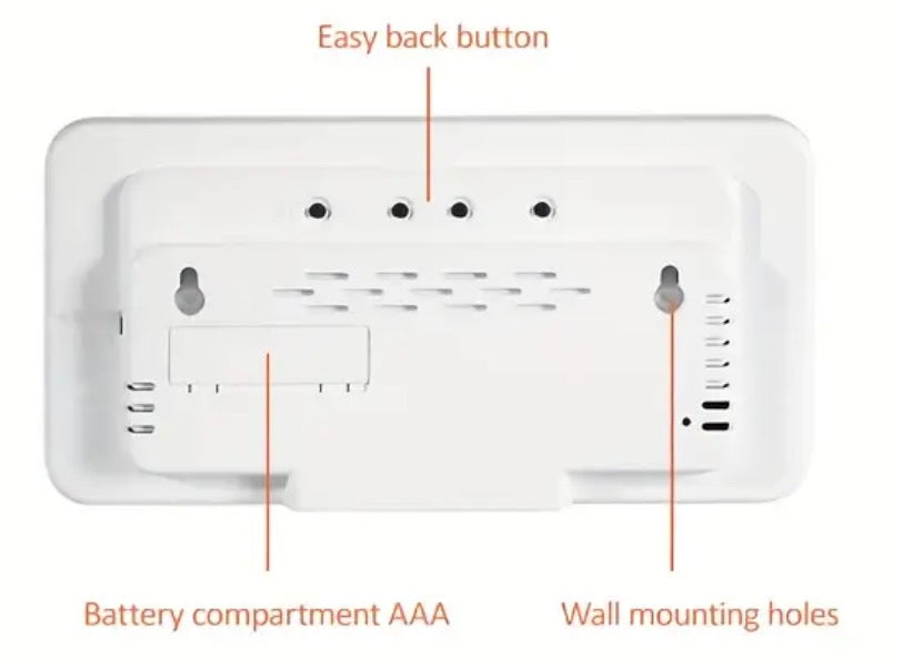 Clock Voice Activated Led Orange Digital With Dual Alarm, Calendar, Weekdays, Temperature Display LW353897/BO