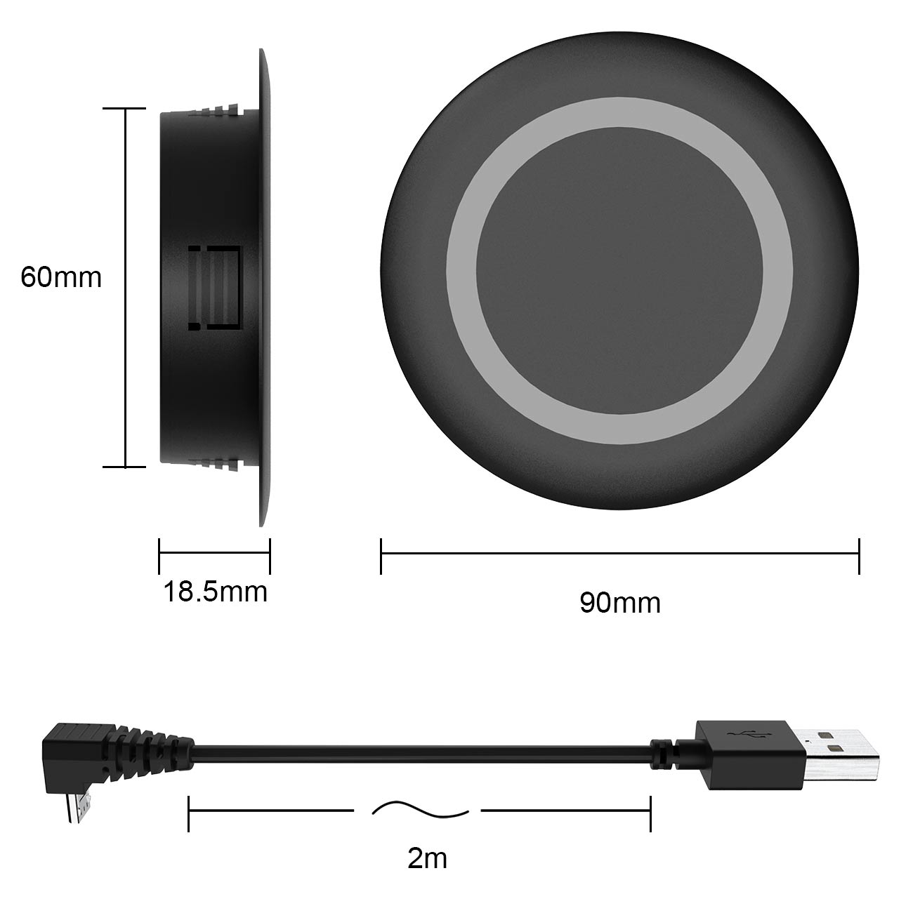 Wireless 15w Fast Charger Qi In Desk D2322A