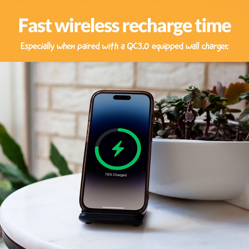 Wireless 15W Qi USB Phone Fast Charger Desk Stand D2324