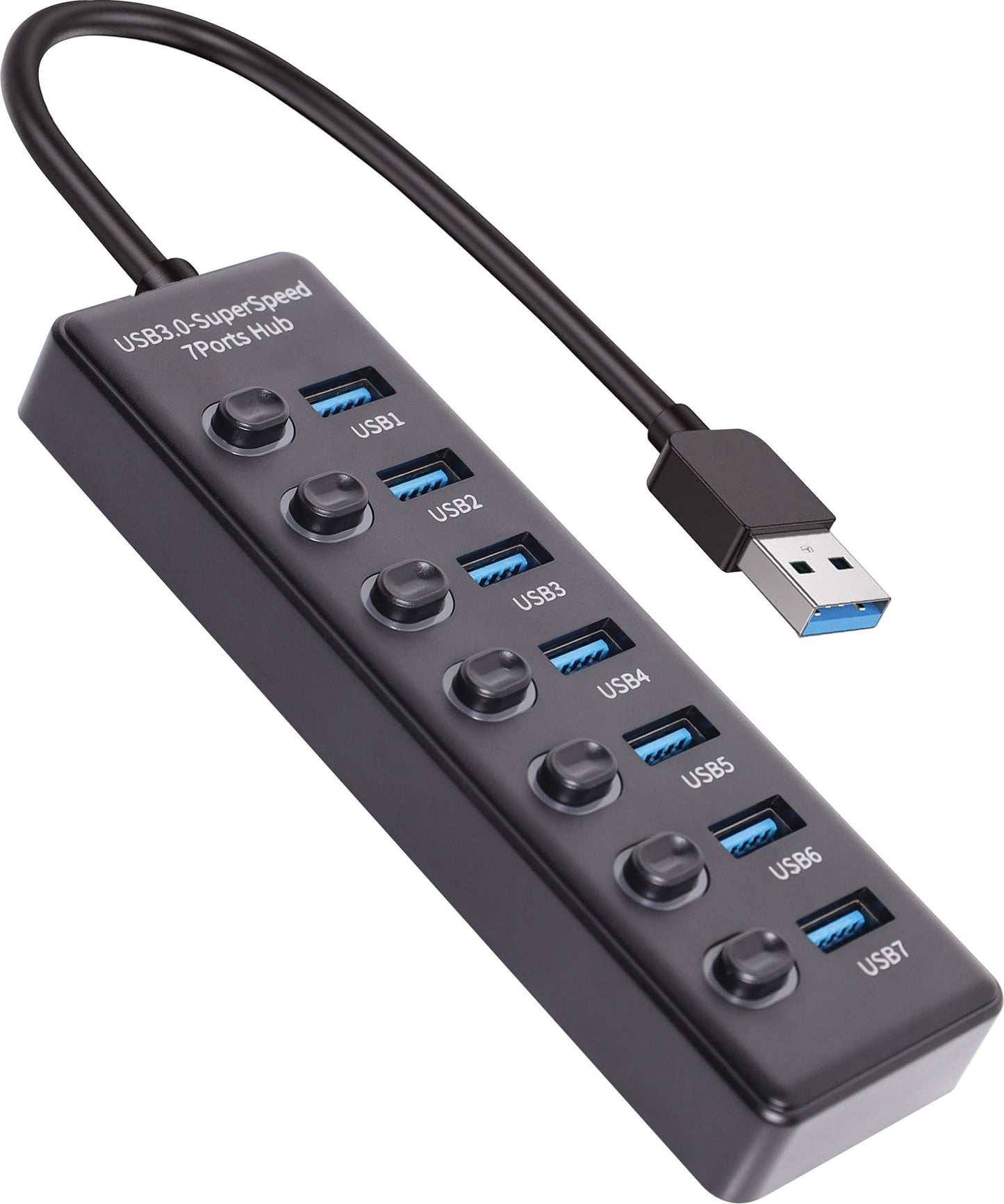 USB Accessories 7 Port Powered USB Hub With Switching D2362A