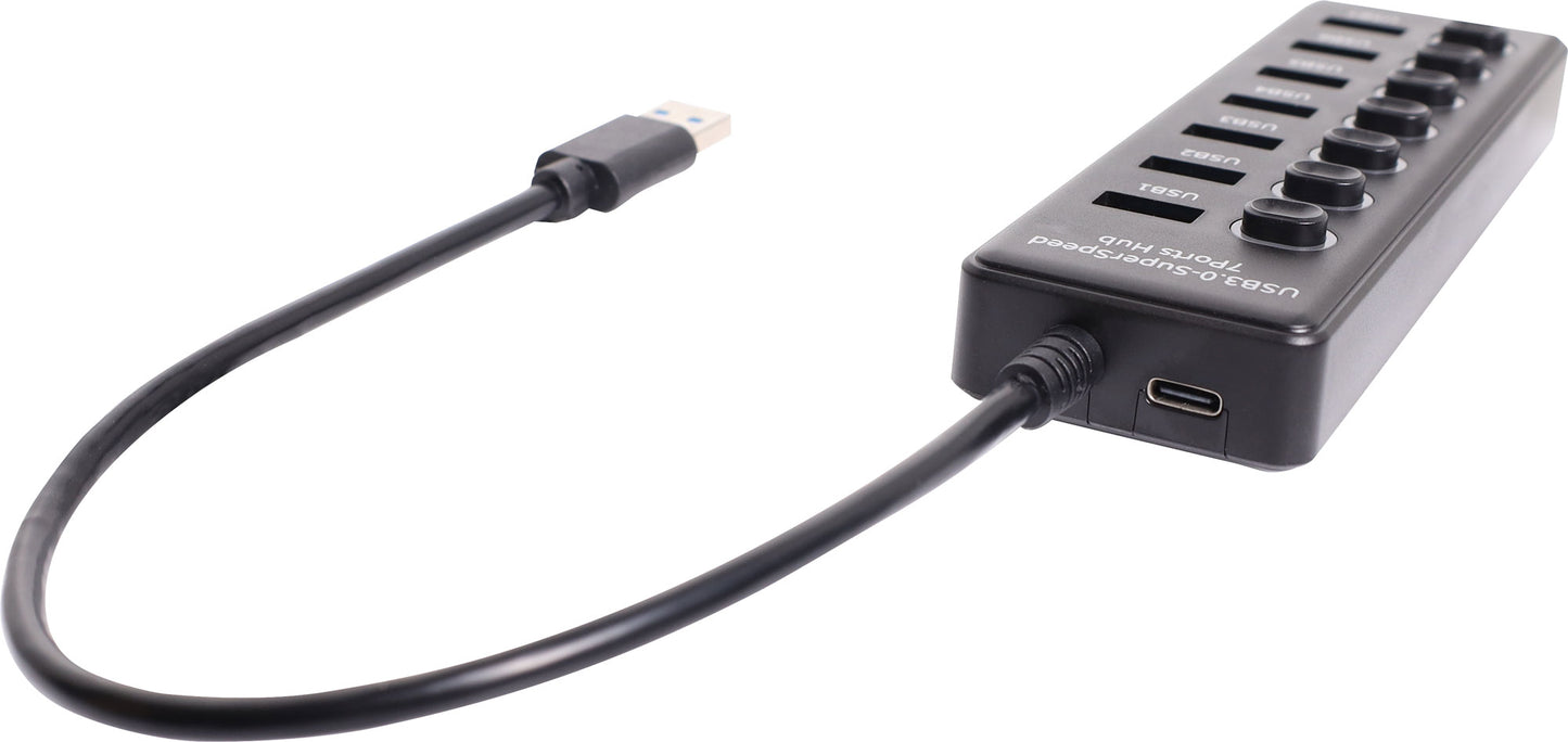 USB Accessories 7 Port Powered USB Hub With Switching D2362A