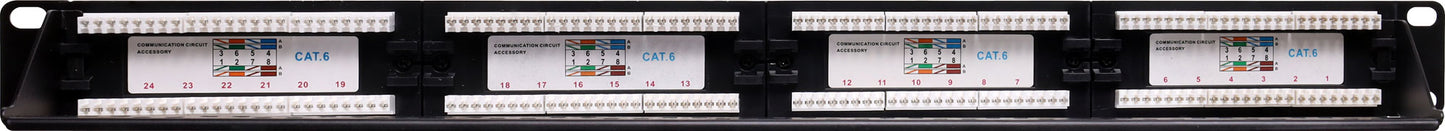Networking 24 Port 1RU Enhanced Cat6 Patch Panel D5134A