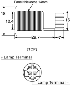 Push Button Switch DPDT Alternate LED Green Solder Tail S0935
