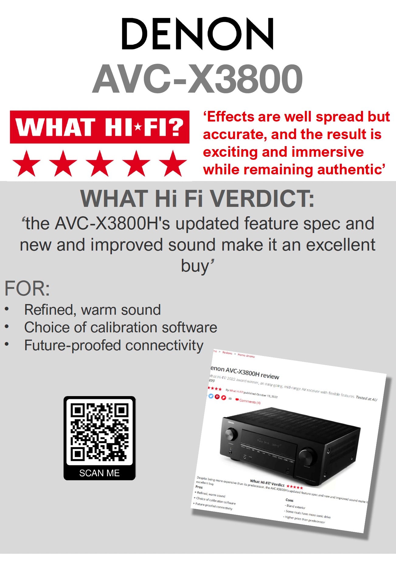 Denon AVC-X3800H 8K 9.4 Channel Receiver AVCX3800H