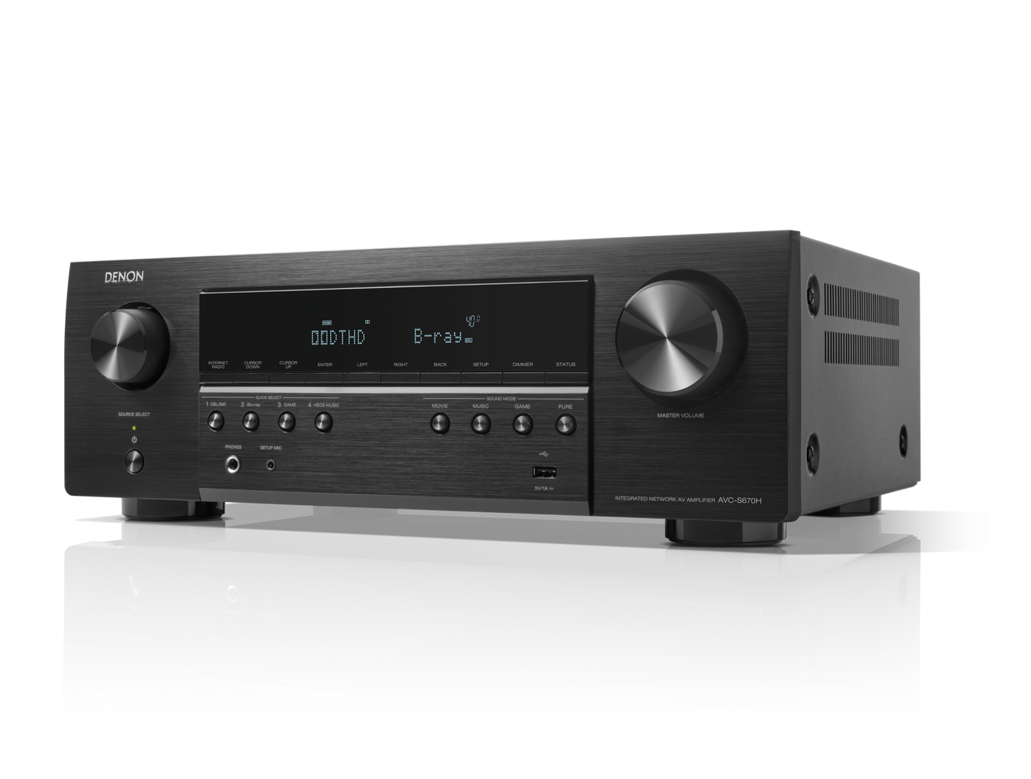 Denon AVC-S670H Cinema Amplifier 5.2 Ch. 75W 8K AV Receiver with HEOS® AVC-S670H