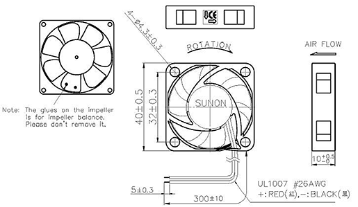 Cooling Fan Maglev Bearing 40mm 12VDC F0010A