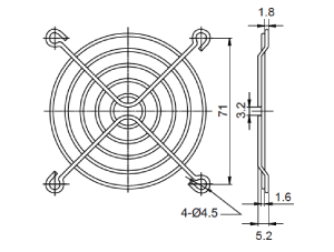 Fan Guard Metal 80mm F1022
