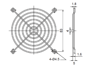 Fan Guard Metal 92mm F1052