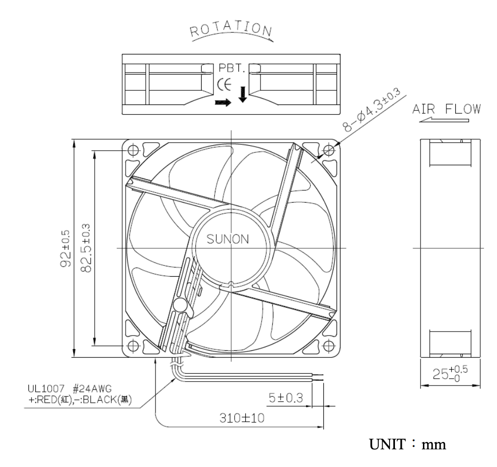 Cooling Fan Maglev Bearing 92mm 12VDC F1151