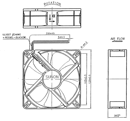 Cooling Fan Maglev Bearing 120mm 12VDC F1165