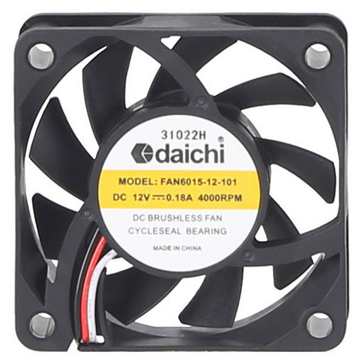 Fan 60x60x15mm 12VDC 3 Wire 17.6cfm 4000rpm FAN6015-12-101