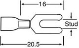 Crimps & Lugs Fork Crimp 4mm Blue Pk 10 H2081B