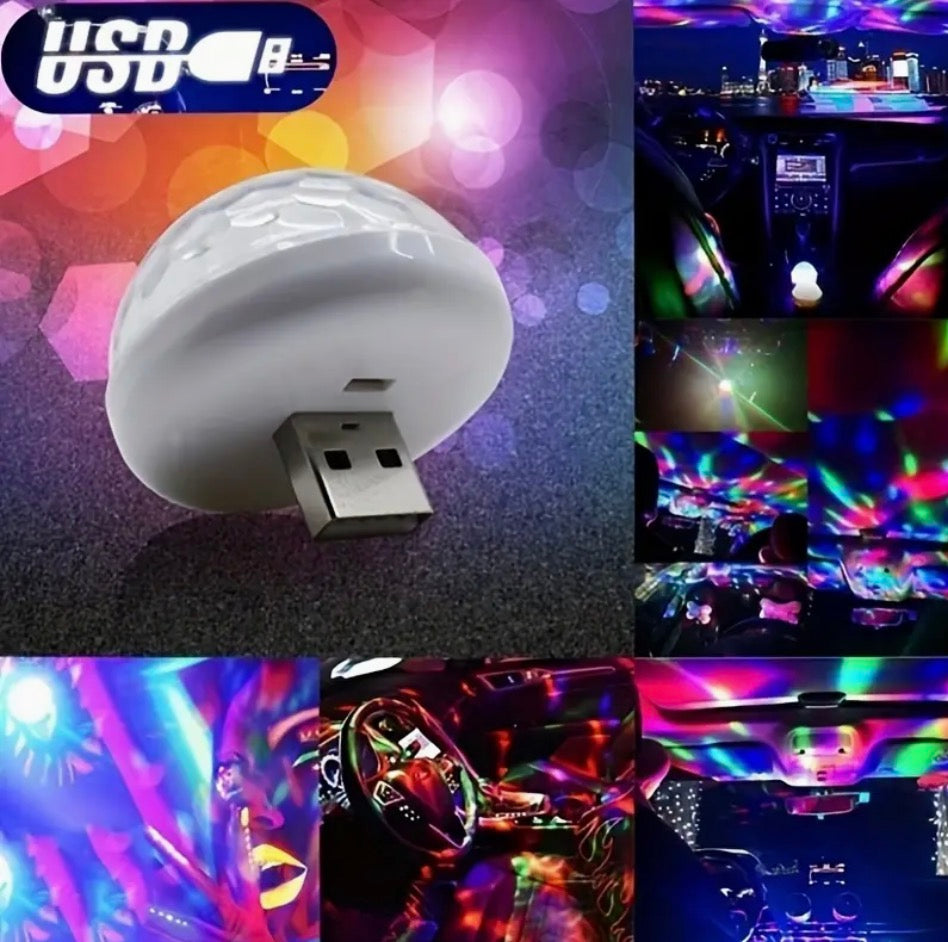 Light USB Mini Disco Ball Red GV46085