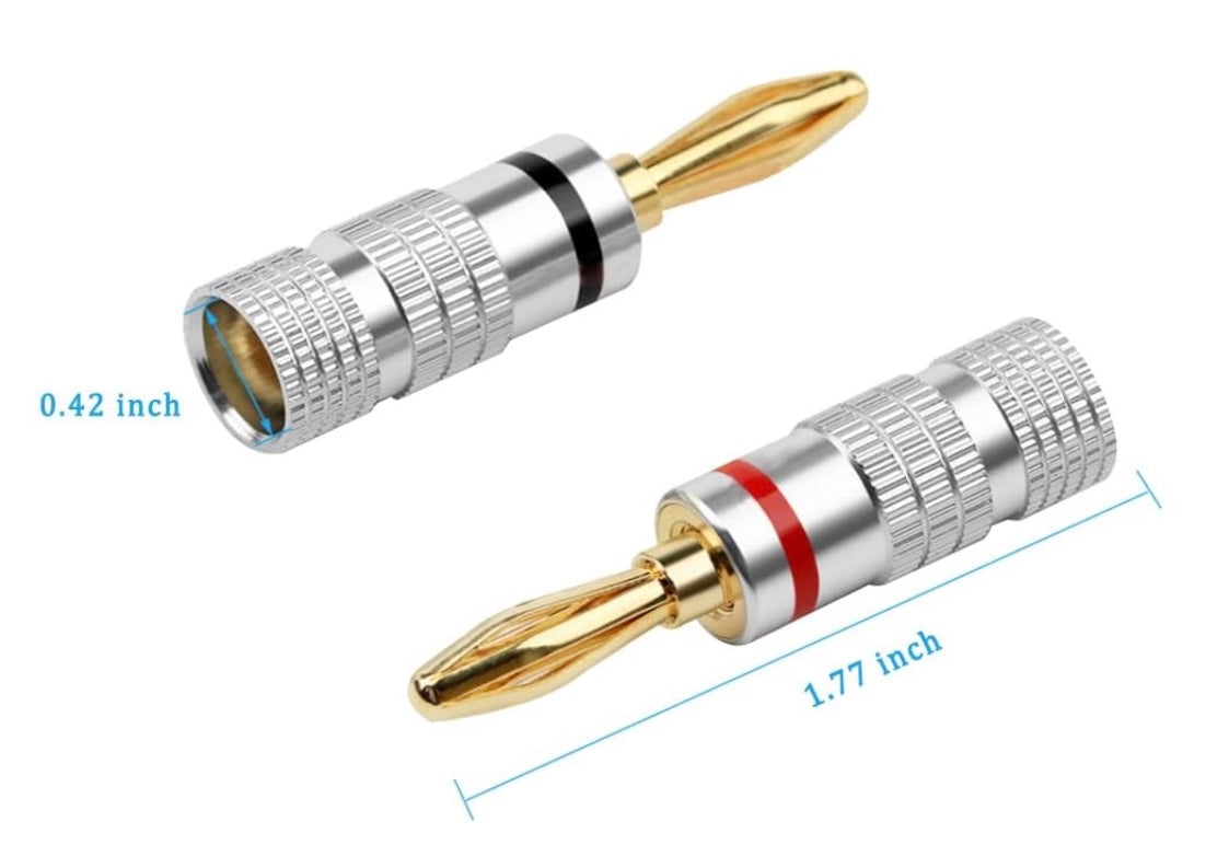 Banana Plug 24k Gold Plated Screw Red LX197063/R