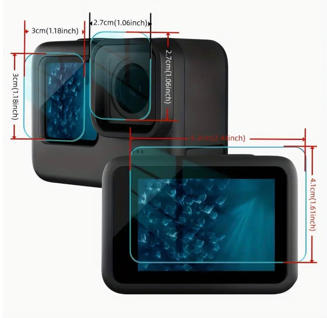 Gopro Hero Screen Protector Tempered Glass 13/12/11/10/9 3pc WE204090