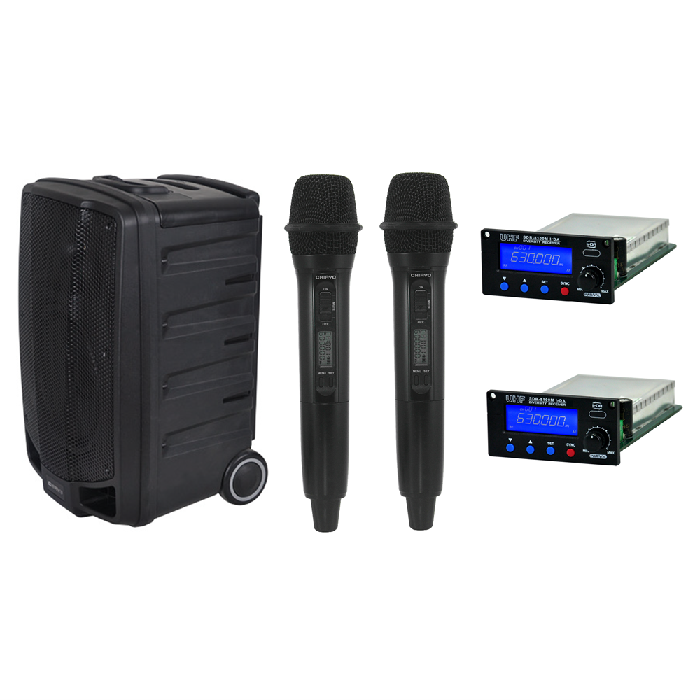 Apex Pro Portable PA + BT 2 Handheld wireless mics Band 5A -520-526 MHZ CH-APPROHH-5A