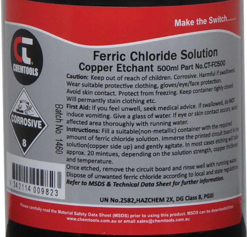 Protoyping Parts Ferric Chloride Copper Etchant 500mL H0800