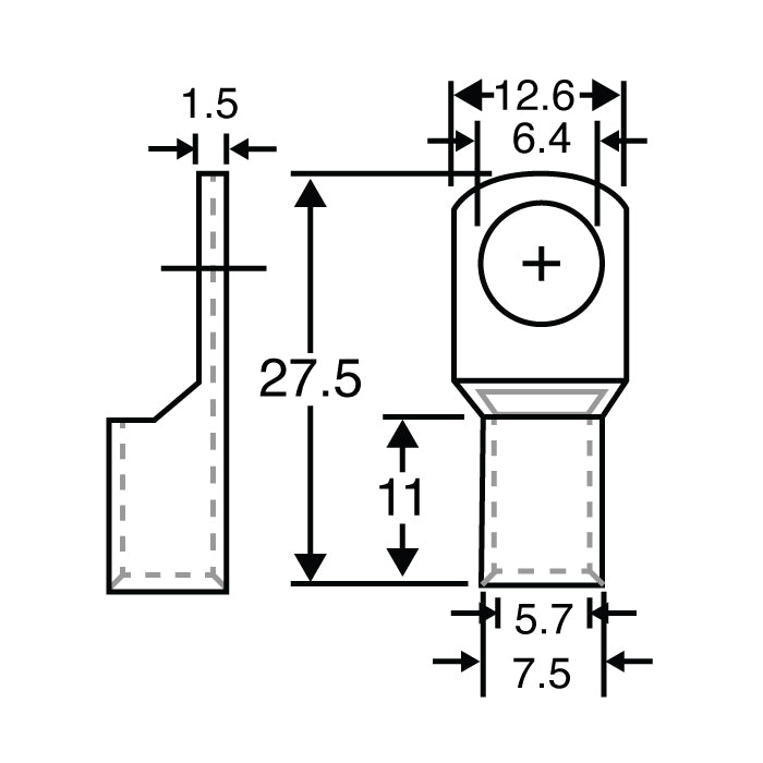 Crimps & Lugs 6mm Heavy Duty Ring Crimp 5/6AWG H1760B