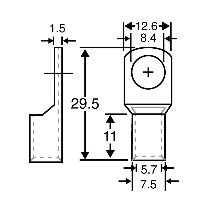 Crimps & Lugs 8mmRing Crimp Heavy Duty 5/6AWG H1761B