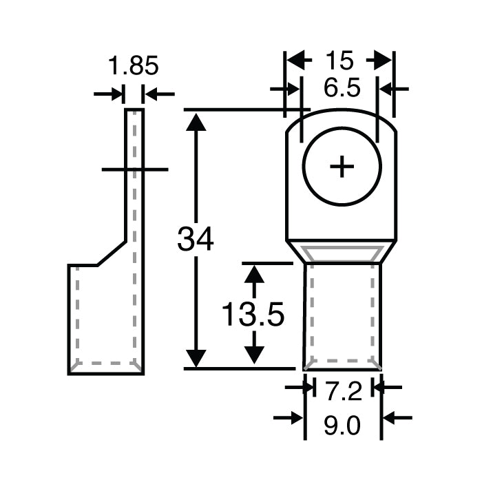 Crimps & Lugs 6mm Heavy Duty Ring Crimp 4AWG H1763B