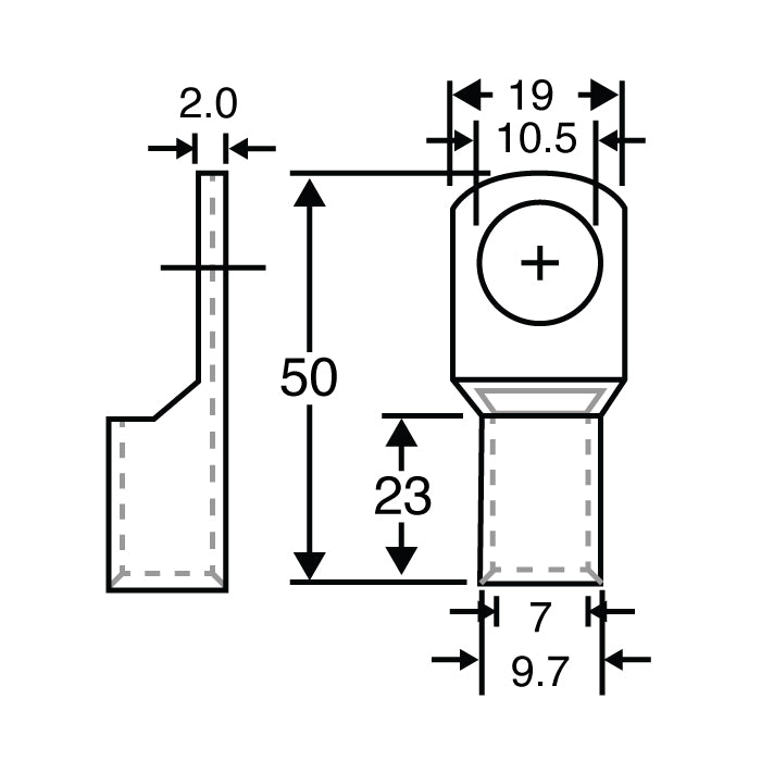 Crimps & Lugs 10mm Heavy Duty Ring Crimp 4AWG H1765A