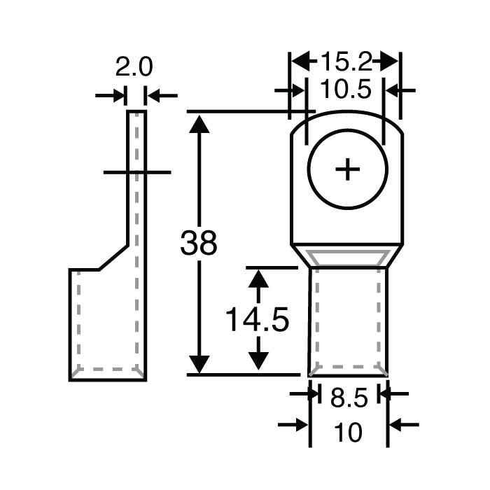 Crimps & Lugs 10mm Heavy Duty Ring Crimp 2AWG H1769B