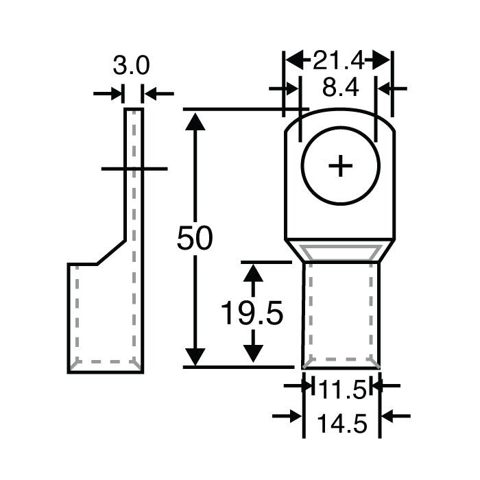 Crimps & Lugs 8mmRing Crimp Heavy Duty 0AWG H1776B