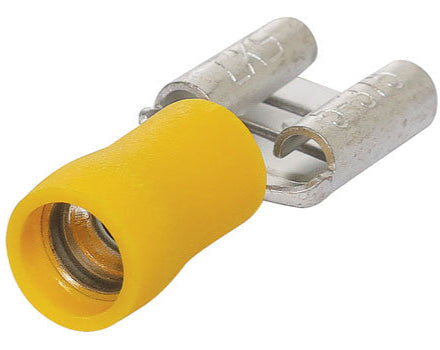 Crimps & Lugs Yellow 9.2mm Female Half Insulated Spade Crimp Pk 10 H1820A