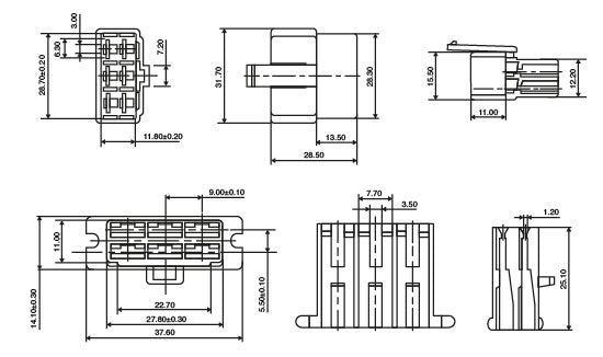 DC Power Connectors 6 Way Male And Female Inline Connector 15A H2312