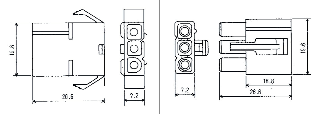 DC Power Connectors 3 Way 14A Male And Female Inline Connector H2320