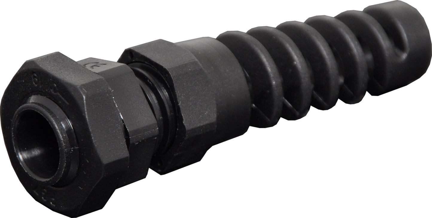 Cable Gland 3-6.5mm PG7 Black IP68 Strain Relief Nylon H4402A