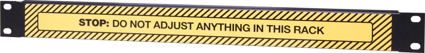 Rack Panel Warning Sign 1U Black Steel 19" HA5141