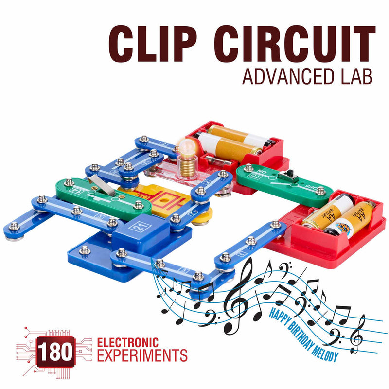 HEEBIE JEEBIES Clip Circuit Advanced Lab 180 Electronic Experiments Kit HJ-0180