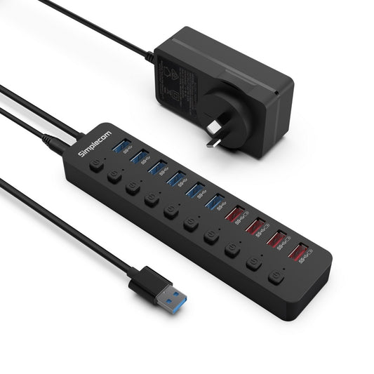 Simplecom Hub and Charger 10-Port USB 3.0 with Individual Switches HXSI-CHU810
