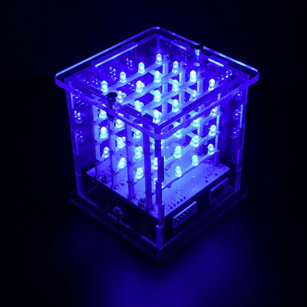 Lighting Kits 4x4x4 Arduino Based LED Acrylic Cube Kit Blue K8109