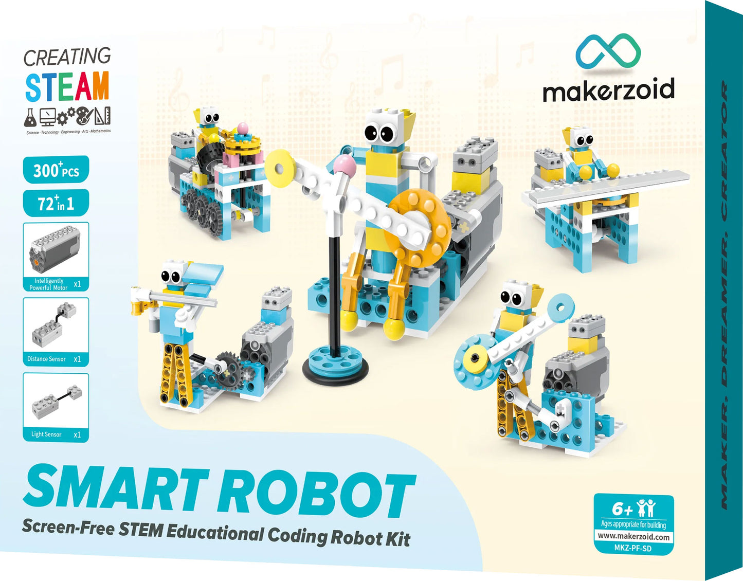 Educational Electronics Makerzoid Smart Robot Set 72 In 1 Learning Kit K8671