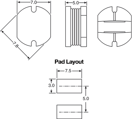 Inductor 150µH SMD Pk5 L8242