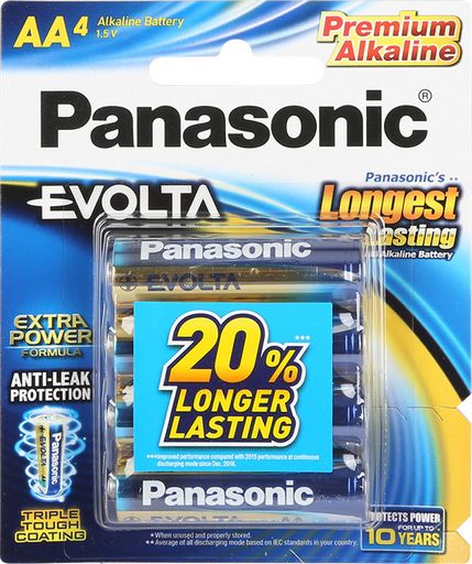 Panasonic Battery 4x AA Evolta Alkaline LR6EG/4B