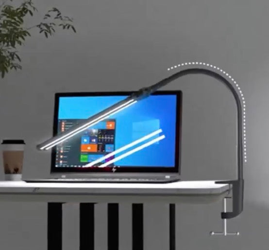 Lamp Double Head Clip-on LED Desk Lamp Black FM124047