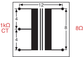 Audio Transformers 1k Ohm / 8 Ohm Audio Coupling Transformer M0216