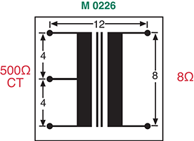 Audio Transformers500 Ohm / 8 Ohm Audio Coupling Transformer M0226