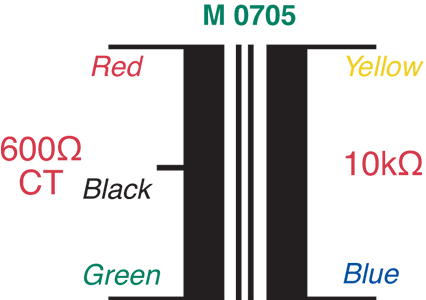 Audio Transformers 600 Ohm / 10k Ohm Shielded Microphone Transformer M0705